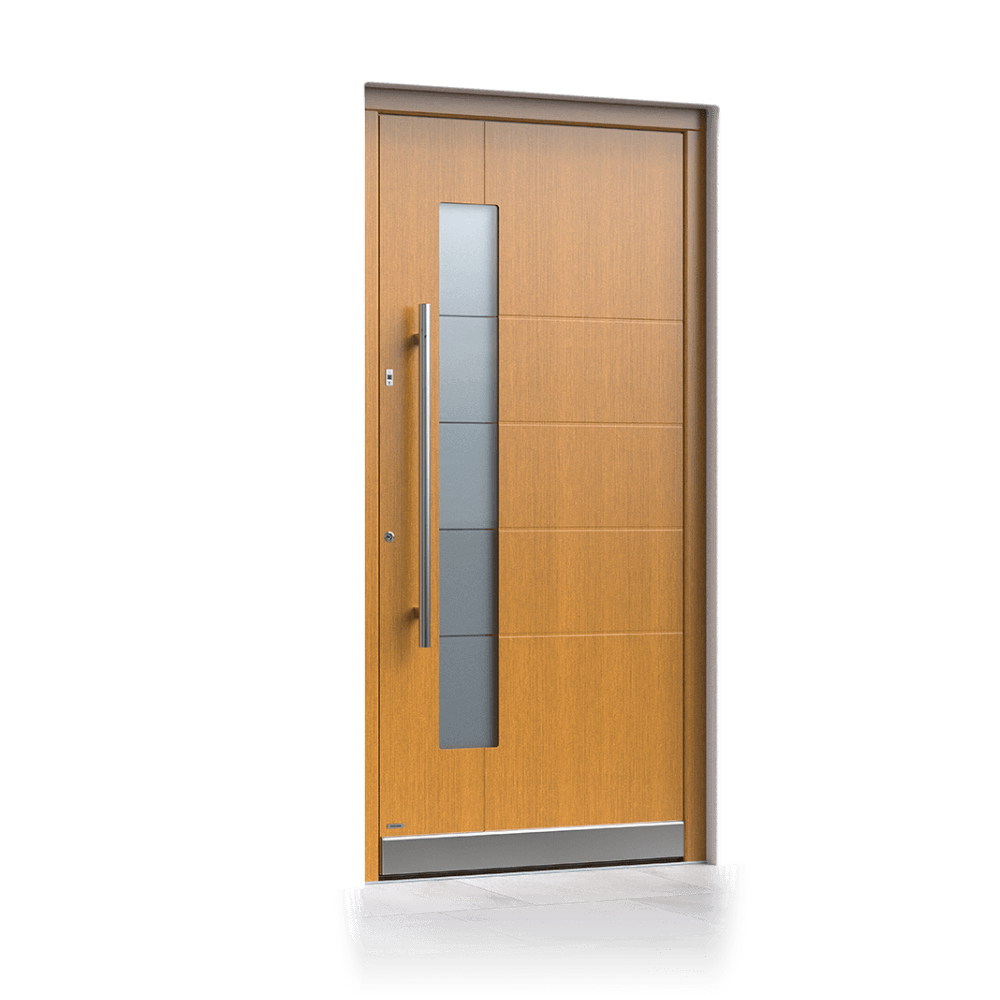 Nueva puerta exterior de madera maciza para el hogar con paneles